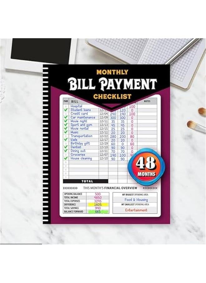 Generic Guide Budgeting Organizer Notebook - Money Organizer for Family Log Book | Bill Payment Checklist | Family Budget Management Book | Bill Payment Log Book | Monthly Bill Payment Checklist | Log Book  - Image 2