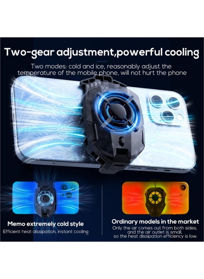 Memo Fast Cooling Mobile Phone Cooler DLA7 , Phone Cooler for Gaming With Cable Type-C, 2 Speed Gears , Magnetic and Clip Semiconductor Ice Affect Refrigerator Radiator, RGB Light, Ultra Quiet , Compatible with iPhone & Android Gaming Phones - Image 3