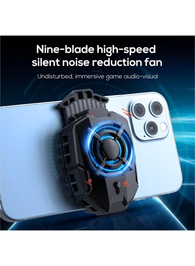 Memo Fast Cooling Mobile Phone Cooler DLA7 , Phone Cooler for Gaming With Cable Type-C, 2 Speed Gears , Magnetic and Clip Semiconductor Ice Affect Refrigerator Radiator, RGB Light, Ultra Quiet , Compatible with iPhone & Android Gaming Phones - Image 5
