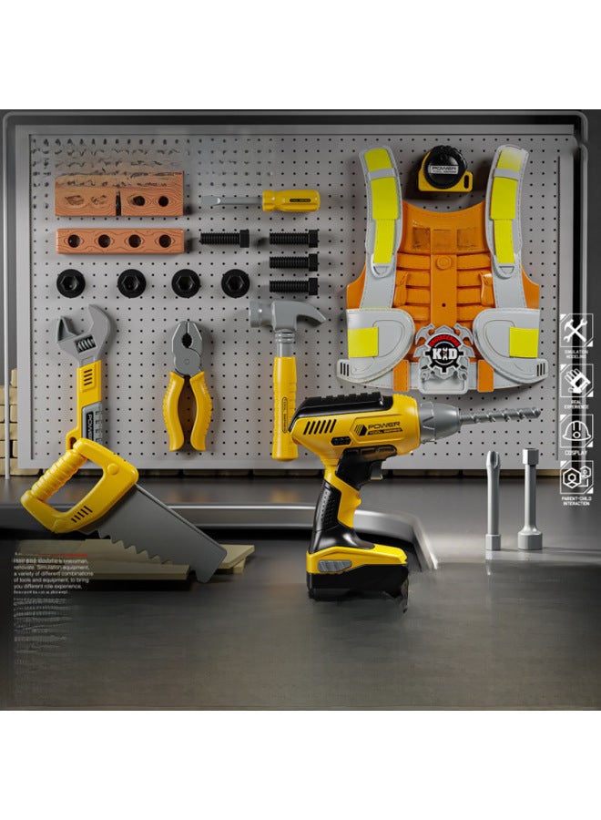 Children's Toolbox Toy Set Boy Repair Electric Drill Repair Box Screw Assembly Engineer Wholesale-Color:Portable Box Electric Drill Tool Combination - Image 4