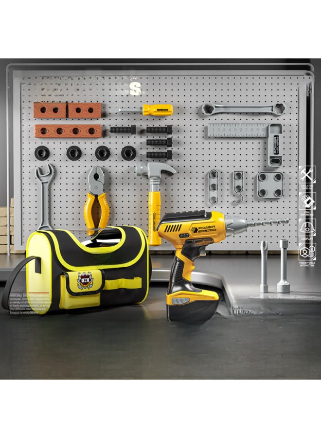 Children's Toolbox Toy Set Boy Repair Electric Drill Repair Box Screw Assembly Engineer Wholesale-Color:Portable Box Electric Drill Tool Combination - Image 2