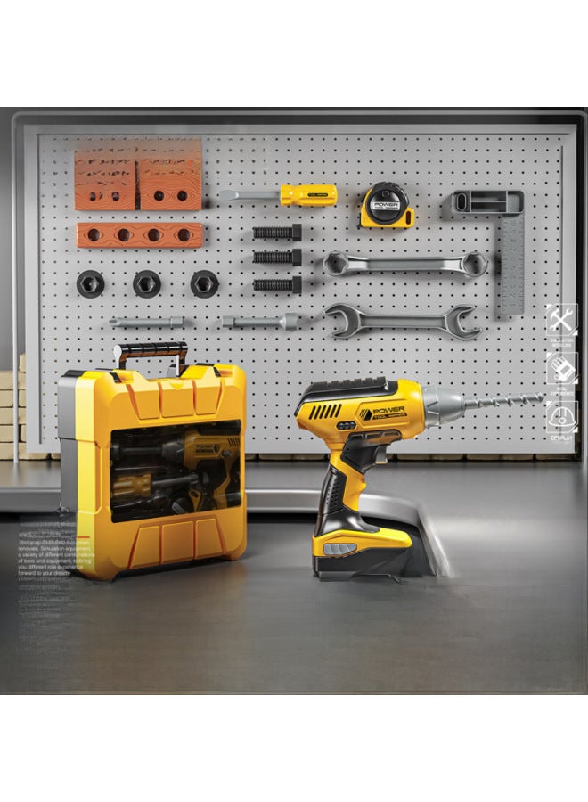 Children's Toolbox Toy Set Boy Repair Electric Drill Repair Box Screw Assembly Engineer Wholesale-Color:Portable Box Electric Drill Tool Combination - Image 3