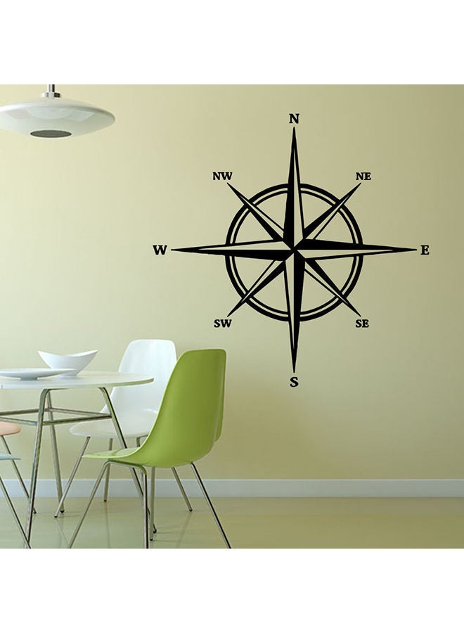 نيبمينينت ملصق جداري عصري بنقشة بوصلة أسود One Size - Image 1