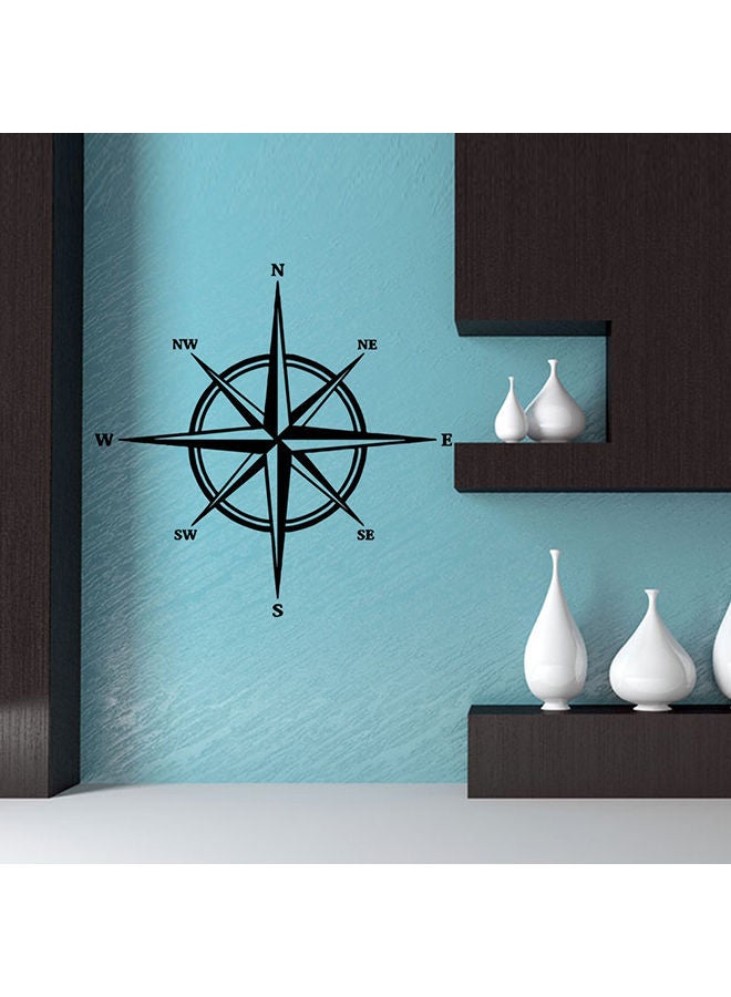 نيبمينينت ملصق جداري عصري بنقشة بوصلة أسود One Size - Image 4