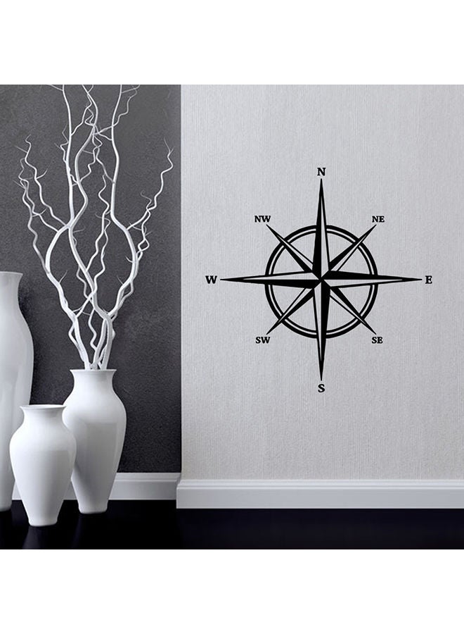 نيبمينينت ملصق جداري عصري بنقشة بوصلة أسود One Size - Image 3