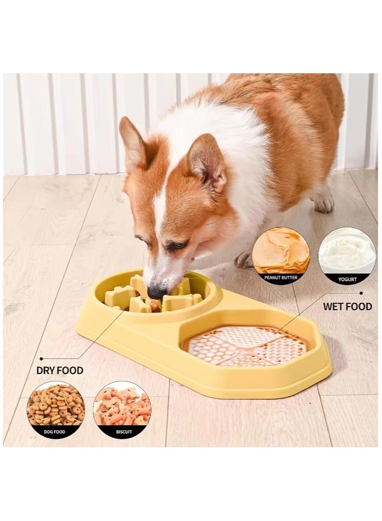 وعاء طعام للقطط والكلاب، وعاء طعام للحيوانات الأليفة بطيء الاكل، طقم أوعية طعام للقطط والكلاب الصغيرة والمتوسطة الحجم - Image 3