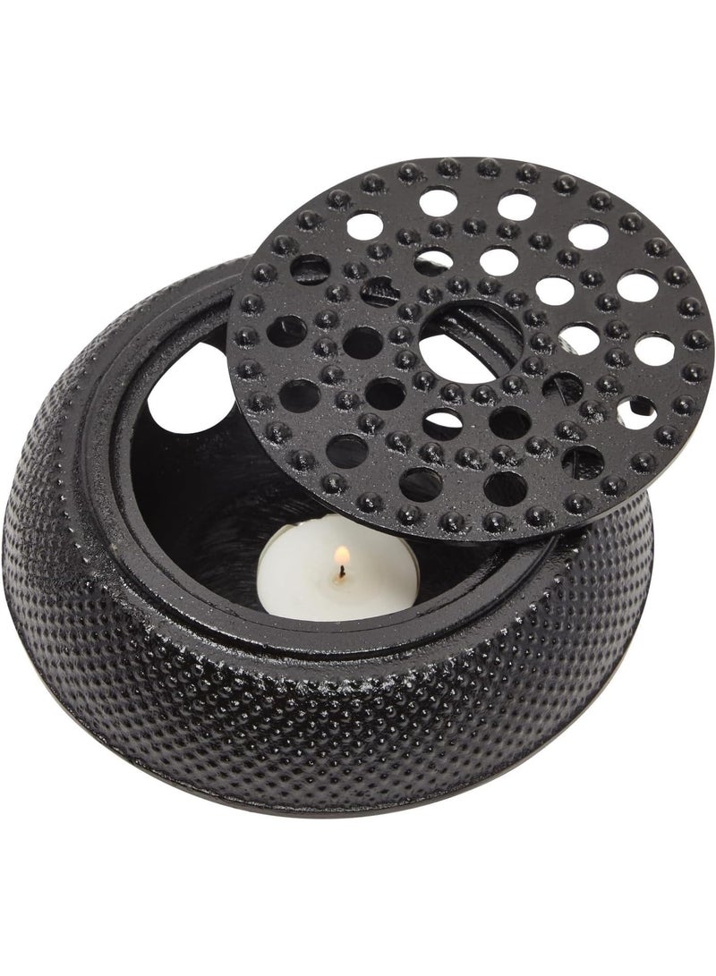Bukela Cast Iron Tea Kettle for Stovetop - Japanese Tea Set with Warmer, Trivet, Infuser and 4 Teacups, Hobnail Design (1200 ml Black, 7 Pieces) - Image 2