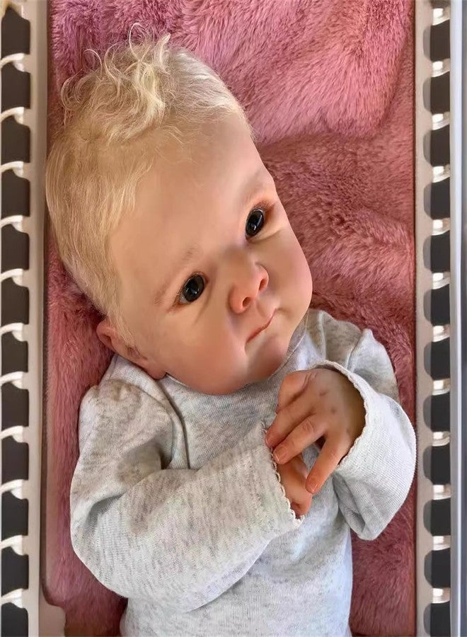 GYCV Lifelike Reborn Baby Dolls Boys - 18 Inch Real Baby Feeling Realistic-Newborn Baby Doll Soft Weighted Vinyl Body Real Life Baby Dolls with Complete Accessories & Gift Box for Kids Age 3+ - Image 4