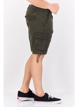 Threadbare Men Solid Cargo Shorts, Olive  - Image 3