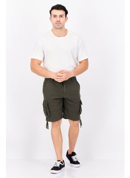 Threadbare Men Solid Cargo Shorts, Olive  - Image 4