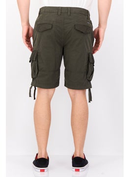 Threadbare Men Solid Cargo Shorts, Olive  - Image 2