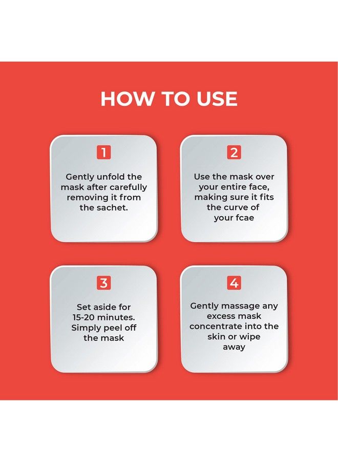 VCare Fairness Sheet Facial Mask Skin Care Mask For Glowing Skin & Tan Removal; Brightening Face Wash For Dry Skin (Saffron & Goat - Image 5