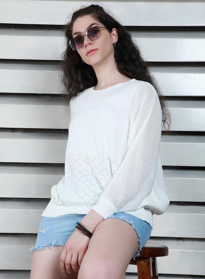 HIGH STAR Relaxed Fit Batwing Sleeves Knit Top - Image 2