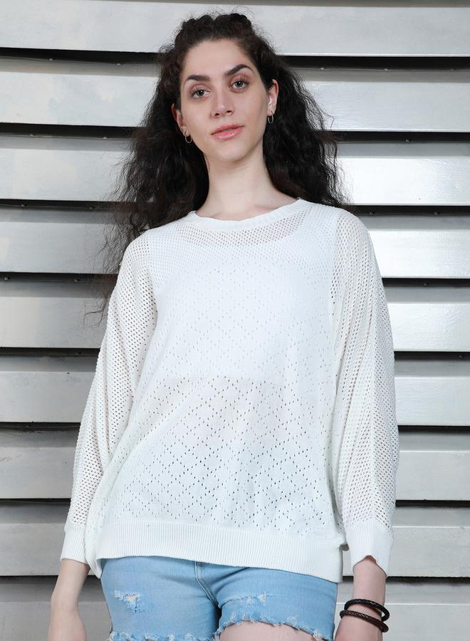 HIGH STAR Relaxed Fit Batwing Sleeves Knit Top - Image 1