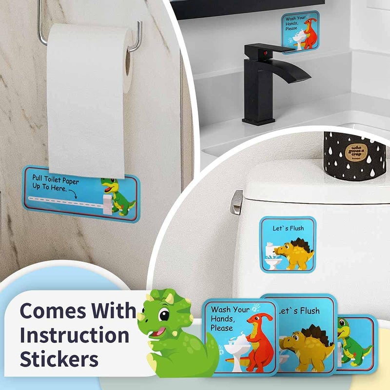 Putska Potty Training Chart with 35 Stickers, 3 Reminder Stickers and Crown for Toddlers Boys and Girls - Potty Training Rewards for Kids - Dino - Image 2
