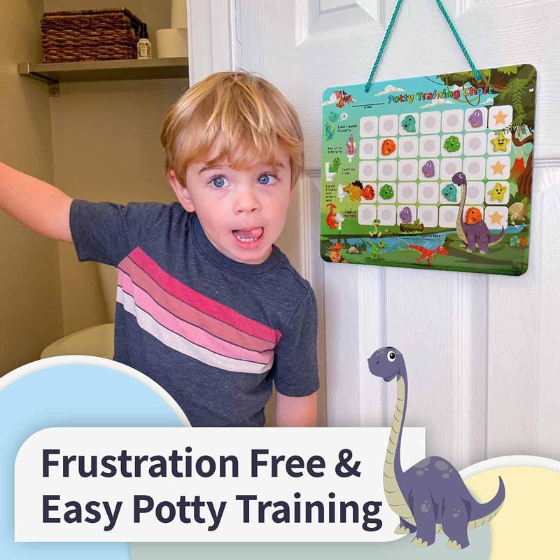 Putska Potty Training Chart with 35 Stickers, 3 Reminder Stickers and Crown for Toddlers Boys and Girls - Potty Training Rewards for Kids - Dino - Image 4
