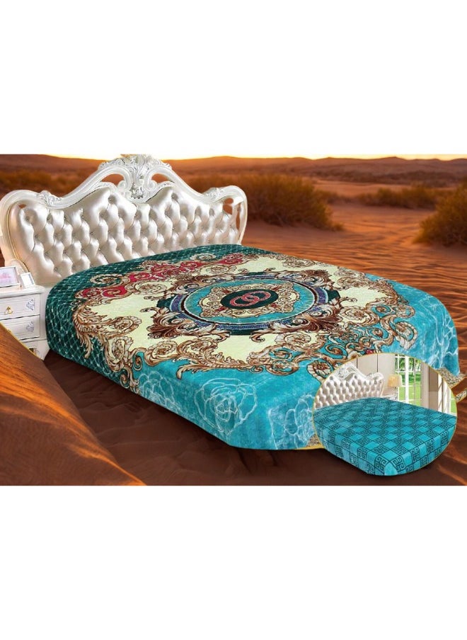 Rainbow Luxury Double-Sided Winter Blanket - Soft, Silky, and Luxuriously Textured Double-Layer Bed Blanket - 4 kg - 200 x 240 cm - Heavy Blanket, Textured Blanket, Thick Double-Layer Winter Blanket - Ideal for Sleeping and Winter Furnishings  - Image 4
