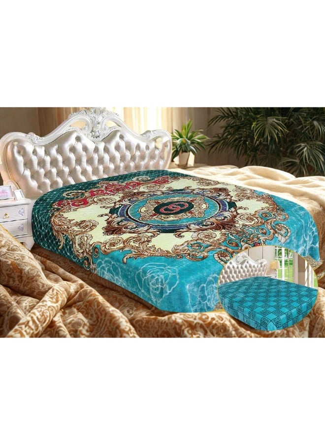 Rainbow Luxury Double-Sided Winter Blanket - Soft, Silky, and Luxuriously Textured Double-Layer Bed Blanket - 4 kg - 200 x 240 cm - Heavy Blanket, Textured Blanket, Thick Double-Layer Winter Blanket - Ideal for Sleeping and Winter Furnishings  - Image 5