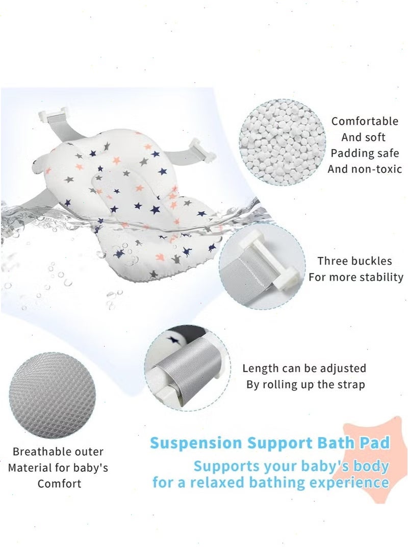 يواوليتي حوض استحمام قابل للطي للأطفال مع سجادة استحمام وفتحة تصريف وأرجل دعم مانعة للانزلاق لحمام الأطفال، سرير استحمام للأطفال حديثي الولادة للجلوس والاستلقاء بأمان (أزرق) - Image 3