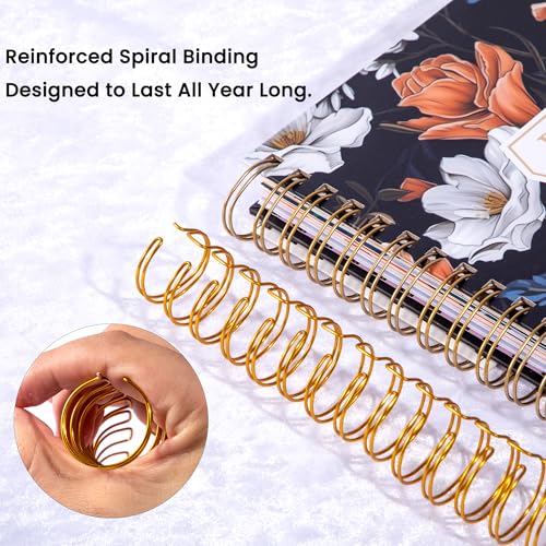 CAGIE 2026 Planner Weekly and Monthly​, Jan-Dec 2026 8.3 x 9.3 Inch Hardcover Spiral Bound, 13 Tabs and Pocket, Floral Daily Planner​ for Women, Perfect 2026 Yearly Calendar Planner​ - Image 4