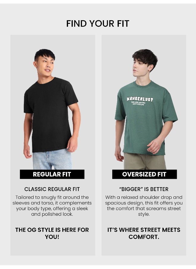 Beyoung Teal Green Wanderlust Back Patch Oversized T-Shirt  - Image 5