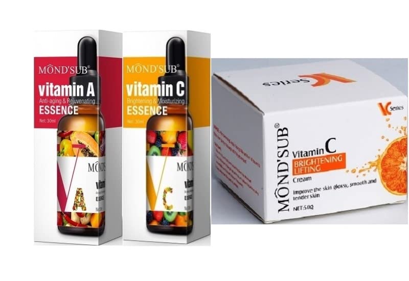 Mond'sub Mondsub Vitamin C Vitamin A Face Serum  Vitamin C Cream for Hydration Skin Repair AntiAging  Anti wrinkle 60ml  50g - Image 1