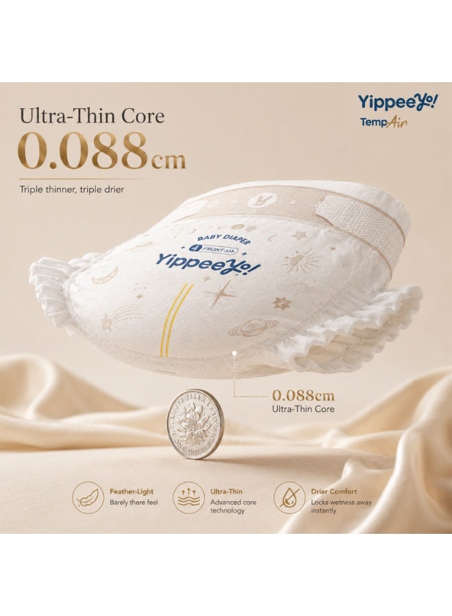 Yippeeyo TempAir Baby Diapers Size 4 (6 Packs of 7 = 42 Total) | Breathable Temperature-Sensing Strip | Overnight Absorbency for Toddlers 9–14 kg - Image 2