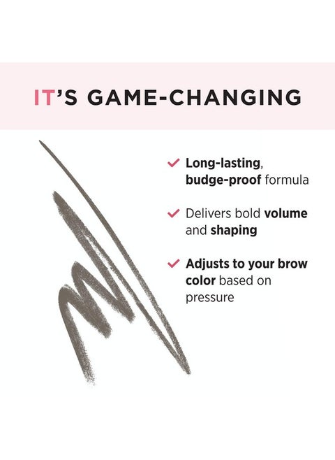 Brow Powerfull, Universal Taupe - Universal Eyebrow Pencil With Triangular Tip - Delivers Bold Volume & Shaping - Budge-Proof Formula - Built-In Spoolie - 0.012 Oz