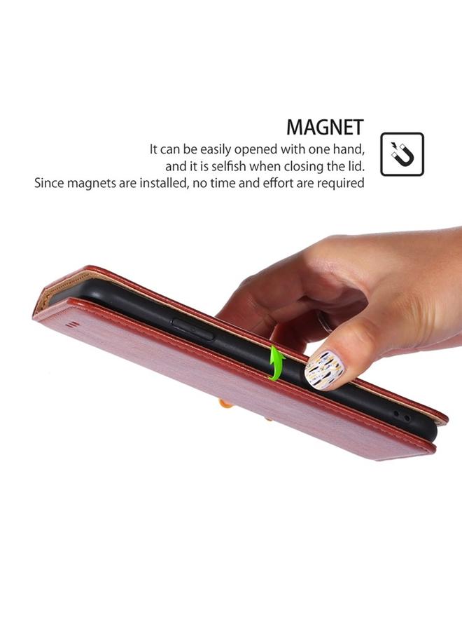 اس-توب جراب لهاتف Motorola Moto G84 5G، جراب هاتف جلدي مغناطيسي بلون سادة لامع وزيتي - Image 5