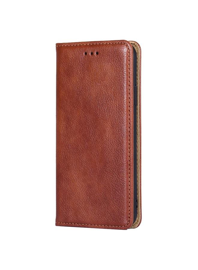 اس-توب جراب لهاتف Motorola Moto G84 5G، جراب هاتف جلدي مغناطيسي بلون سادة لامع وزيتي - Image 2