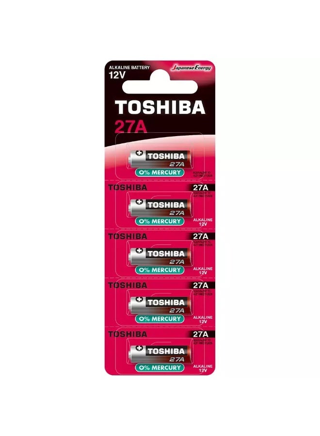 Toshiba 27A Alkaline Battery 12V- 5pcs