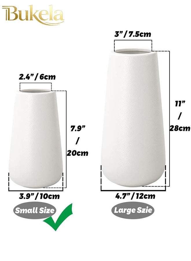 Bukela 8 Inch Ceramic Flower Vase, Minimalist Design for Home Decor, Fireplace, Bedroom, Kitchen, Living Room, Centerpieces, Office Desk,Cream White - Image 2