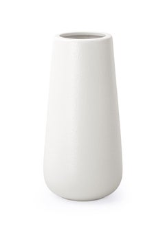 Bukela 8 Inch Ceramic Flower Vase, Minimalist Design for Home Decor, Fireplace, Bedroom, Kitchen, Living Room, Centerpieces, Office Desk,Cream White  - Image 1