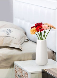 Bukela 8 Inch Ceramic Flower Vase, Minimalist Design for Home Decor, Fireplace, Bedroom, Kitchen, Living Room, Centerpieces, Office Desk,Cream White  - Image 4