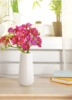 Bukela 8 Inch Ceramic Flower Vase, Minimalist Design for Home Decor, Fireplace, Bedroom, Kitchen, Living Room, Centerpieces, Office Desk,Cream White  - Image 5
