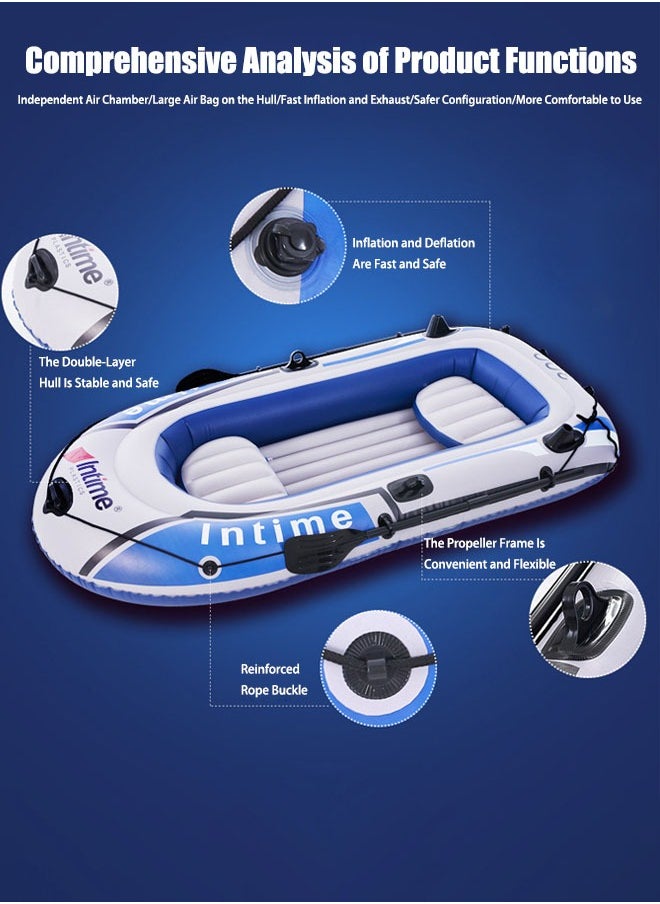 Intime Foldable Inflatable Boat Series Raft Inflatable Kayak Fishing Boat Rubber Boat Paddle Boat for Adults and Kids Rubber Boat Kayak Dinghies (Blue 230CM*125CM)  - Image 5
