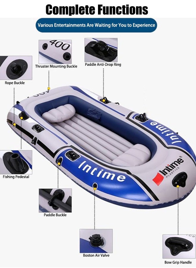 Intime Foldable Inflatable Boat Series Raft Inflatable Kayak Fishing Boat Rubber Boat Paddle Boat for Adults and Kids Rubber Boat Kayak Dinghies (Blue 230CM*125CM)  - Image 3