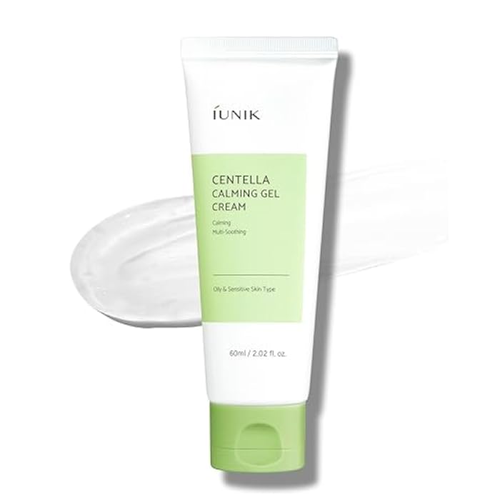 IUNIK Centella Calming Gel Cream Vegan Non-Sticky Moisturizing Blemish Care w/Centella Asiatica Tea Tree Soothes Acne Rosacea Oily & Sensitive Skin Korean Skincare - Image 1