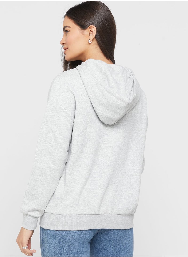 ONLY - Slogan Knitted Hoodie - Image 1