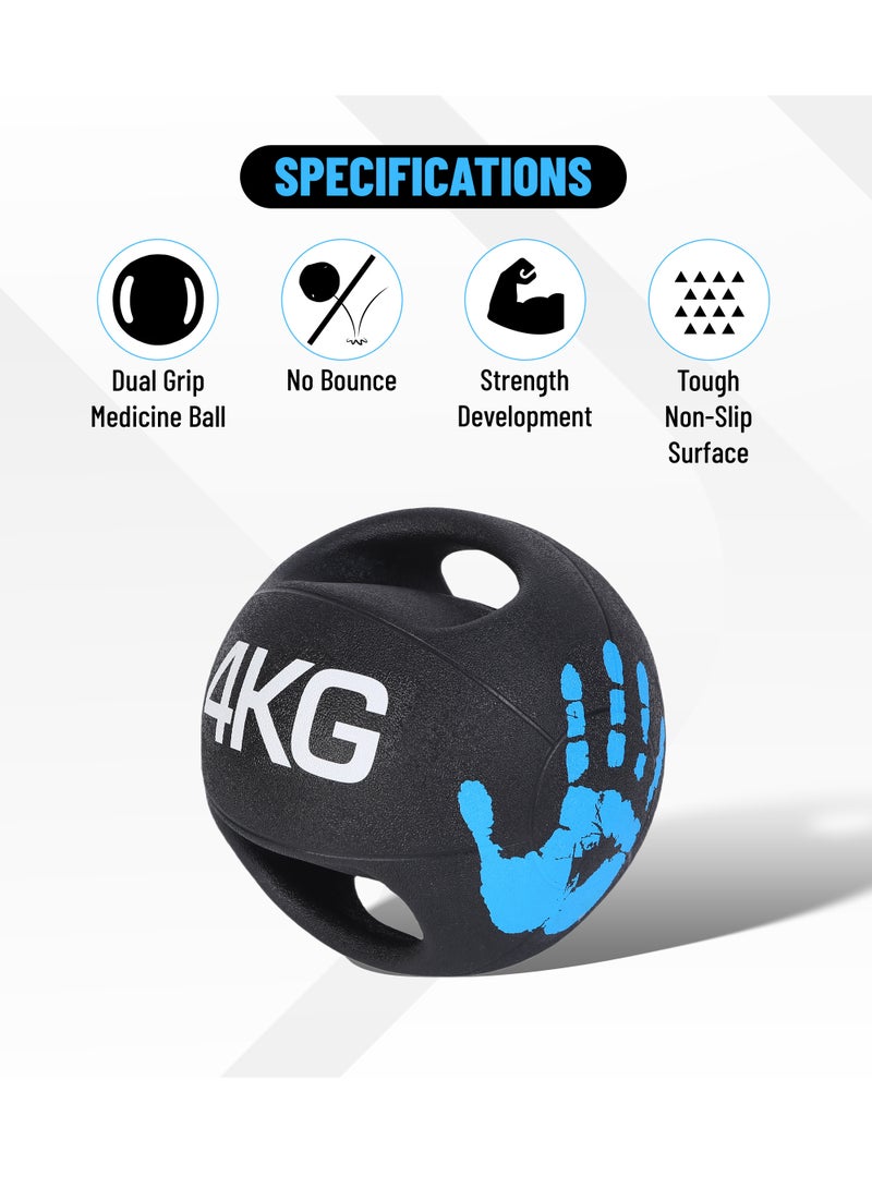 ENDLESS  4 KG (8.8 LB) Medicine Ball with Dual Handle Grip |Material : Rubber | For Core Strength Exercise, Fitness, Cardio, Home Workouts and Gym | For Men and Women - Image 2