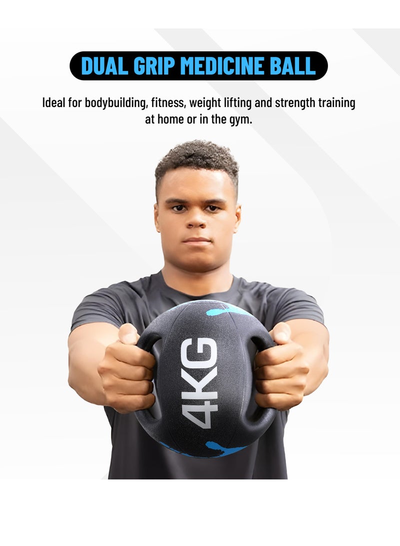 ENDLESS  4 KG (8.8 LB) Medicine Ball with Dual Handle Grip |Material : Rubber | For Core Strength Exercise, Fitness, Cardio, Home Workouts and Gym | For Men and Women - Image 3