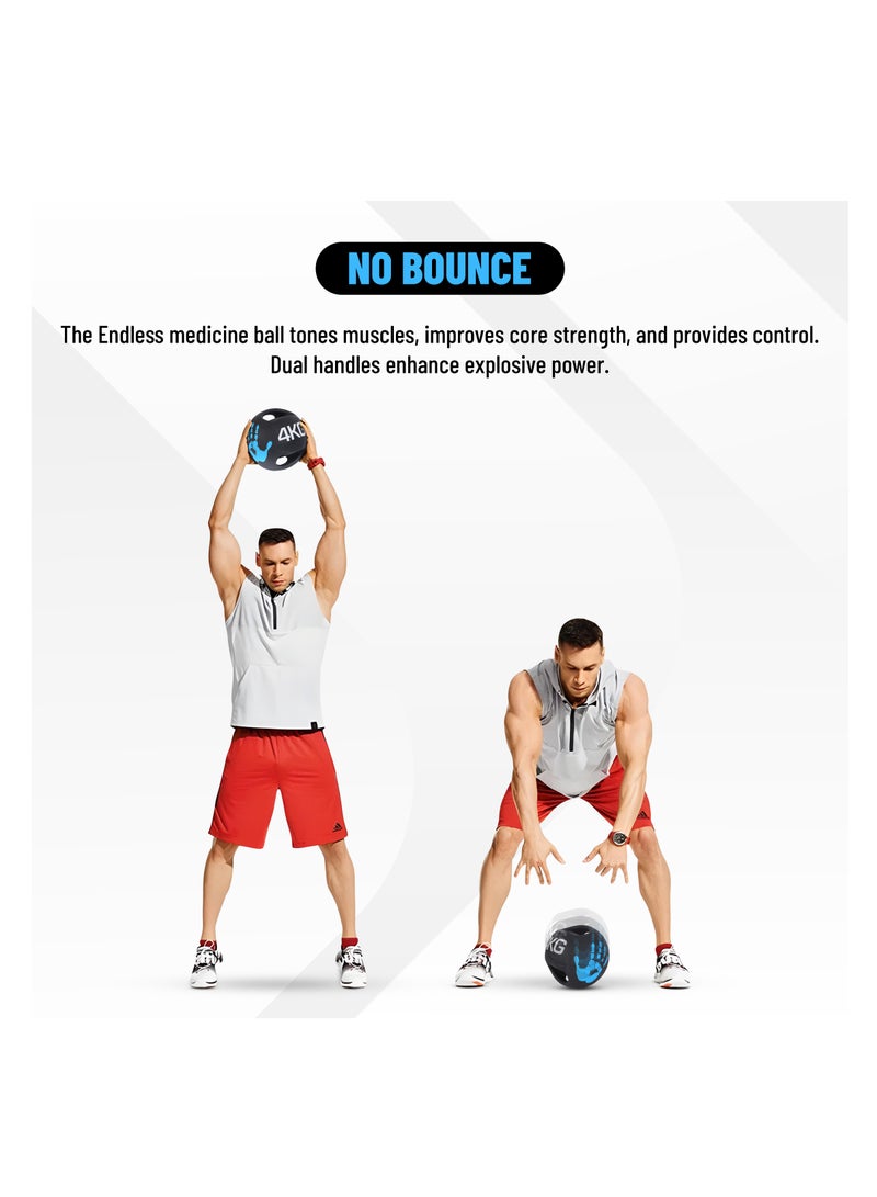ENDLESS  4 KG (8.8 LB) Medicine Ball with Dual Handle Grip |Material : Rubber | For Core Strength Exercise, Fitness, Cardio, Home Workouts and Gym | For Men and Women - Image 4