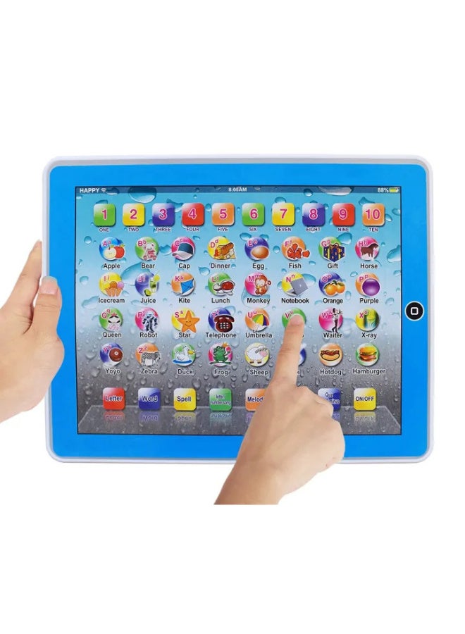 إي سي في في جهاز لوحي تعليمي للأطفال الصغار مزود بأغنية كلمات أبجدية وموسيقى وأرقام، لعبة تعليمية تفاعلية إلكترونية لتعليم أبجدية الأطفال من سن 3 و4 و5 و6 سنوات | ألوان متنوعة - Image 1