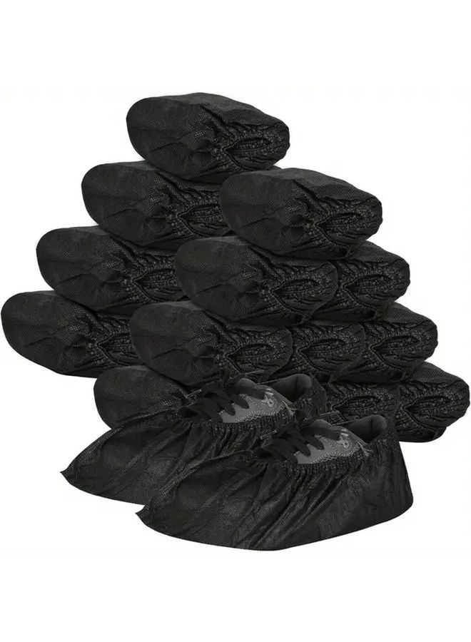 Black Shoe Covers 100pcs Anti Slip Dustproof Elastic Opening Durable Indoor Outdoor Carpet Protectors - Image 2