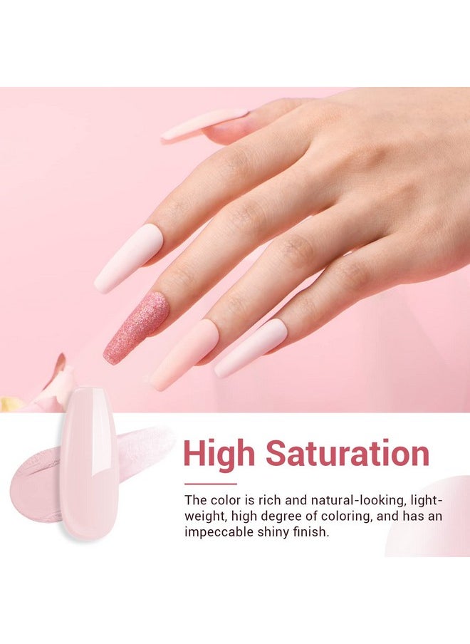 AZUREBEAUTY - AZUREBEAUTY Dip Powder Nail Kit Starter, Transparent Nude Neutral Skin Pink Glitter, 4 Colors Dipping Powder Set All Seasons, French Nail Art Base Top Coat Activator Liquid Manicure DIY Salon 12 PCS - Image 1