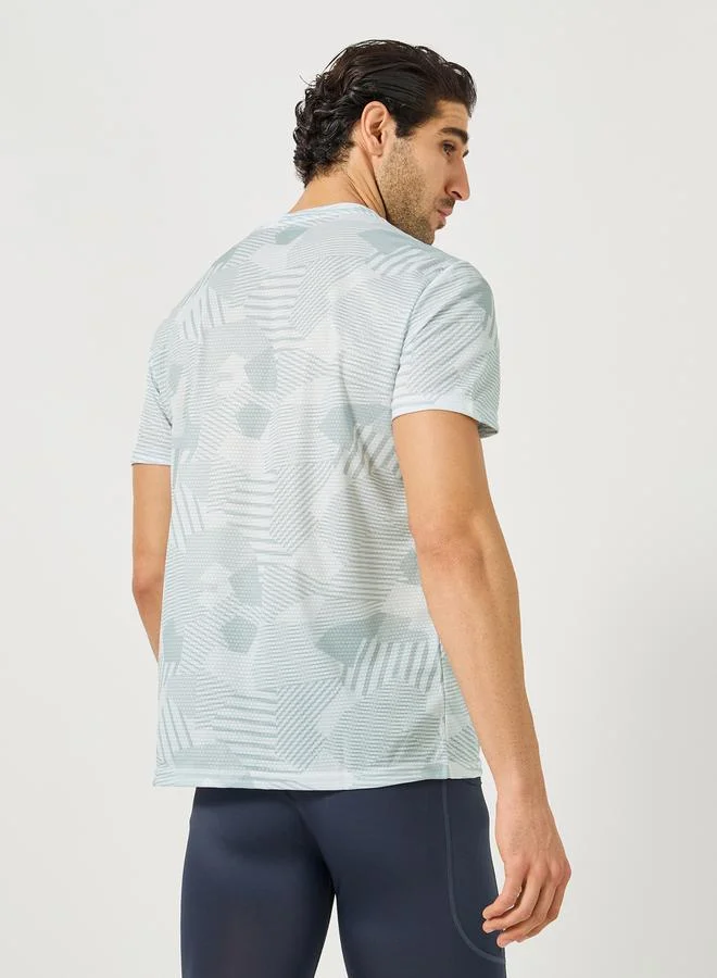 ستايلي All-Over Print Round Neck Training T-Shirt