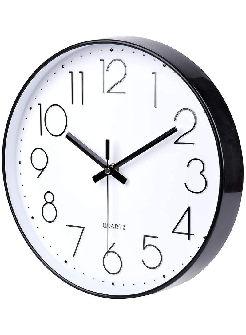 Beauenty Wall Clock, Silent Non Ticking Quality Quartz Battery Operated, Round Easy to Read, Silent Wall Clock for Bedrrom, Living Room, Kitchen, Office, School Home Decor (30cm, Black) - Image 4