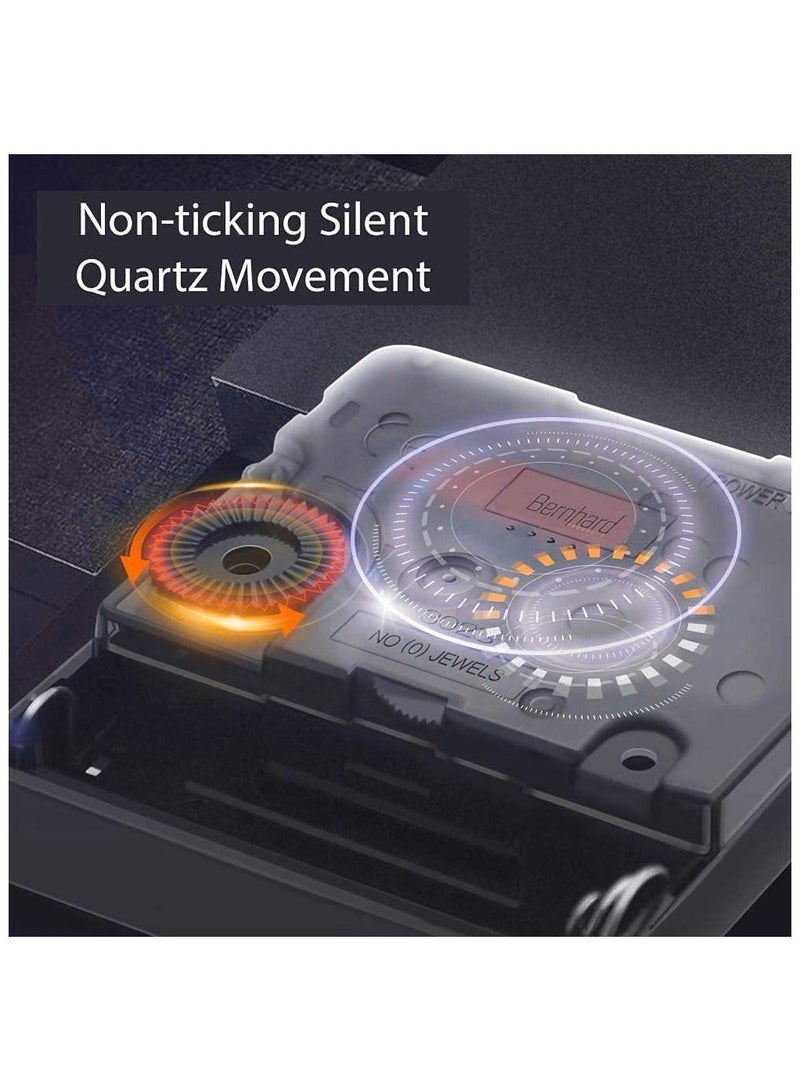 بيوينتي ساعة حائطية، تعمل ببطارية كوارتز عالية الجودة وصامتة تماماً، مستديرة سهلة القراءة، مناسبة للغرفة النوم، الصالون، المطبخ، المكتب، المدرسة وديكور المنزل (٦٣ سم / ١٢ إنش، أسود) - Image 2