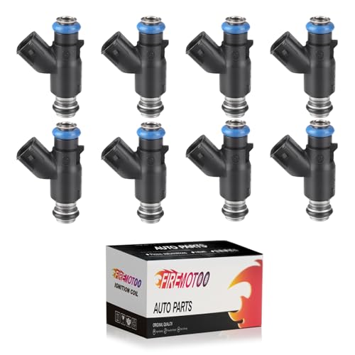 FIREMOTOO Fuel Injectors Pack of 8 Compatible with Cadillac Escalade 20102012 for H3 H3T 2010 for Chevy Avalanche Colorado Silverado Suburban Tahoe Express 20102017 for GMC Canyon Savana Sierra Yukon 4 Holes - Image 1