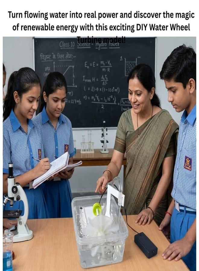 ESPtronics DIY Water Wheel Turbine Physics Science Project Working Model for School Kids and Students Exhibition Experiment Development Skills Educational STEM Learning Activity Kit for Practice - Image 3